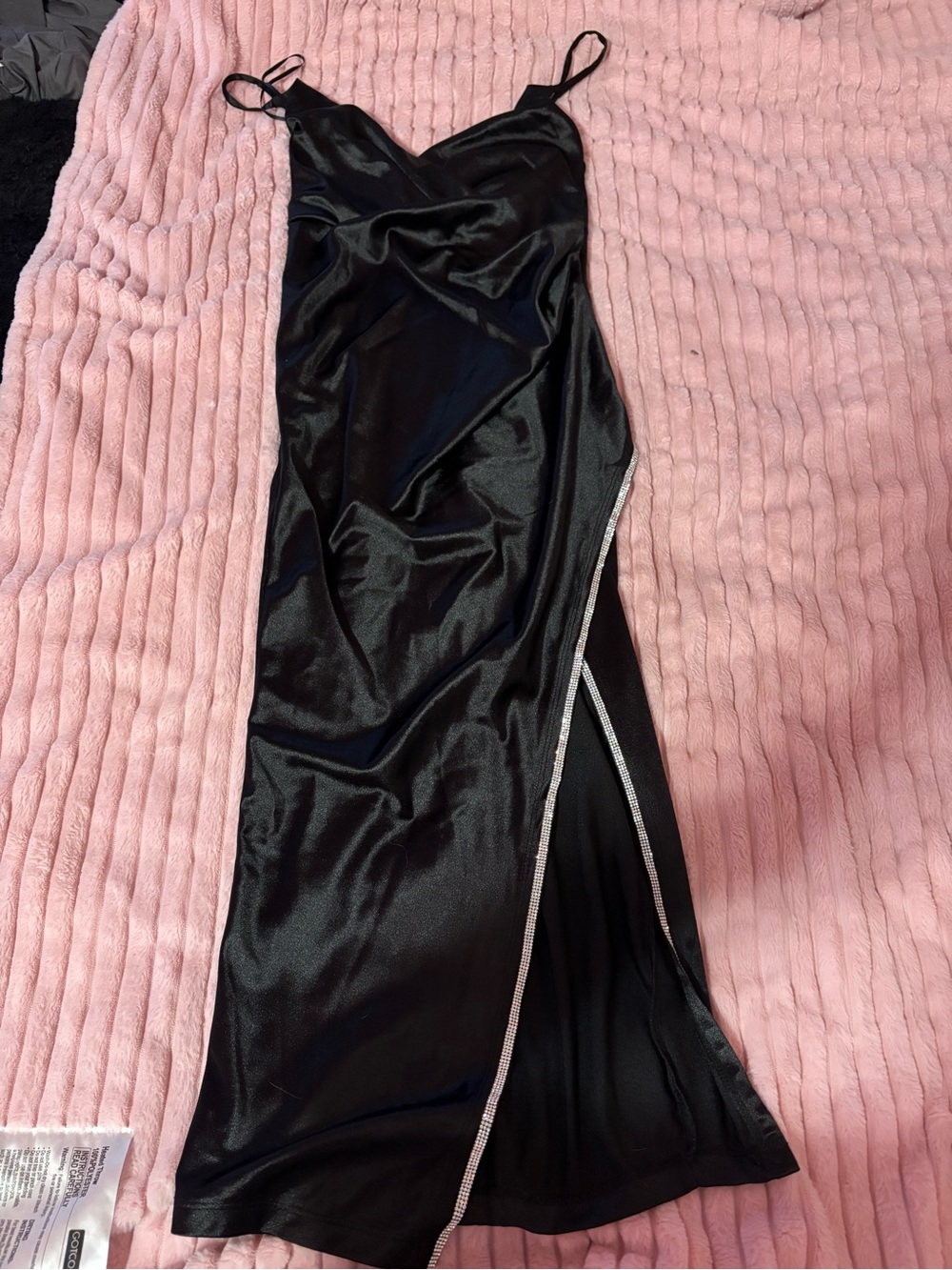 Streetwear Society Black Slip Dress with Silver Trim